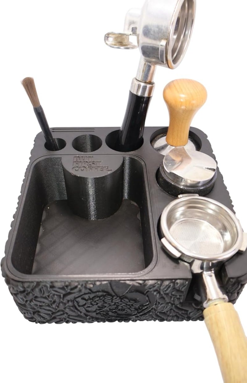 Espresso Tamping Station â€“ 58mm Coffee Organizer Stand with Knock Box Slot | Barista Espresso Tool Holder for Tamper, Distributor & Portafilter | Premium 3D Design for Home & CafÃ© Use